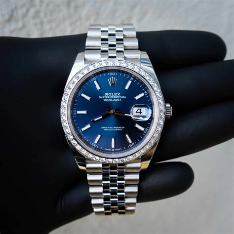 rolex datejust blue dial oyster|Rolex Datejust 41 blue face.